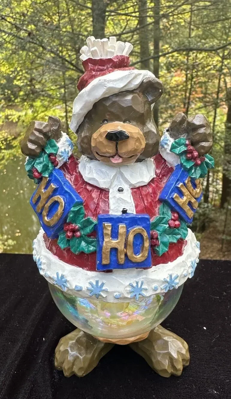 Rare Dillards Home Vintage 1990s Black Bear W/ Glass Ball Body -S64